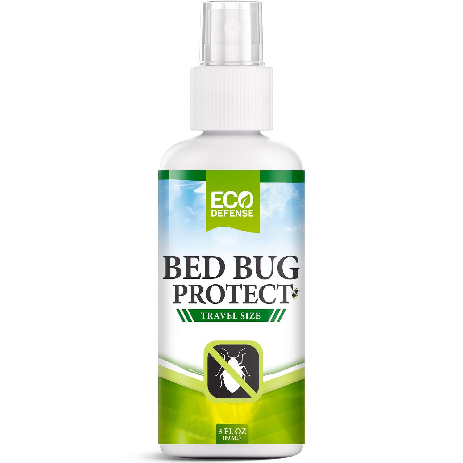 Eco Defense Bed Bug Spray 3 oz TSA approved bottle front view