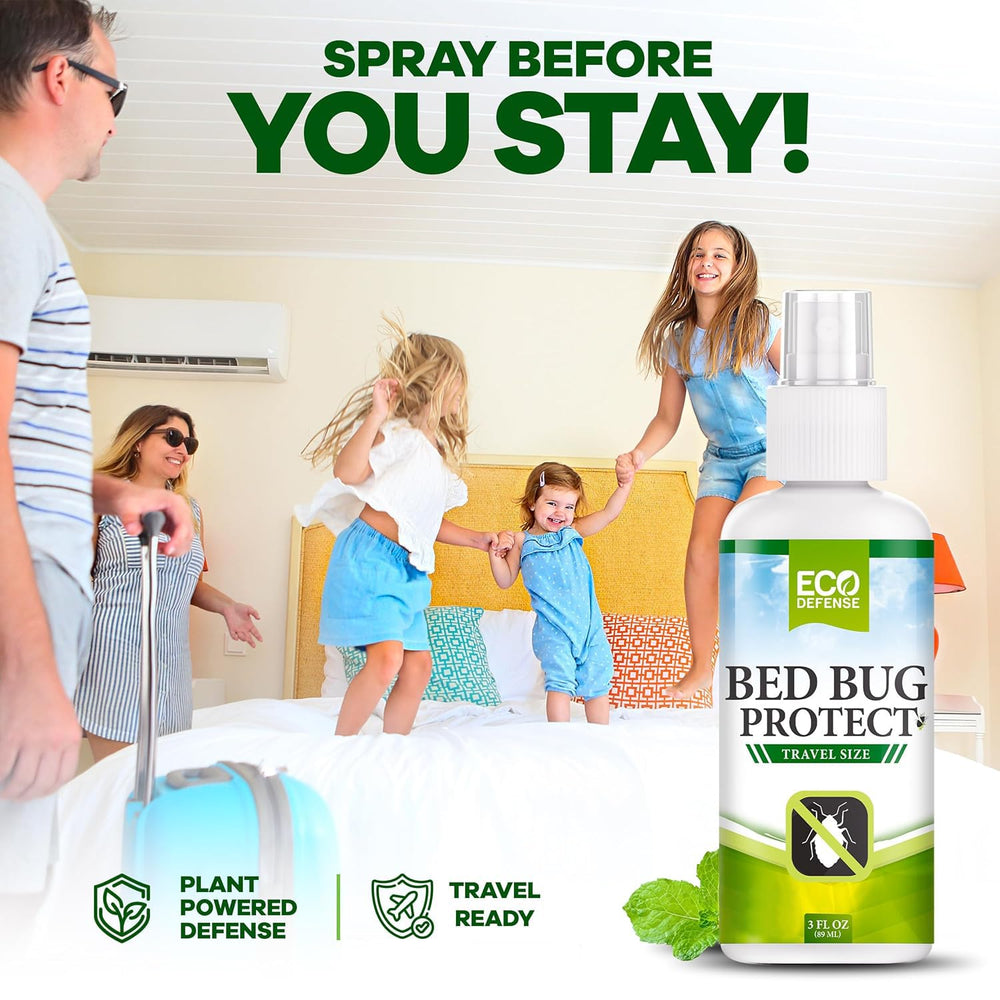 Eco Defense Bed Bug Spray aerosol can back view with ingredients