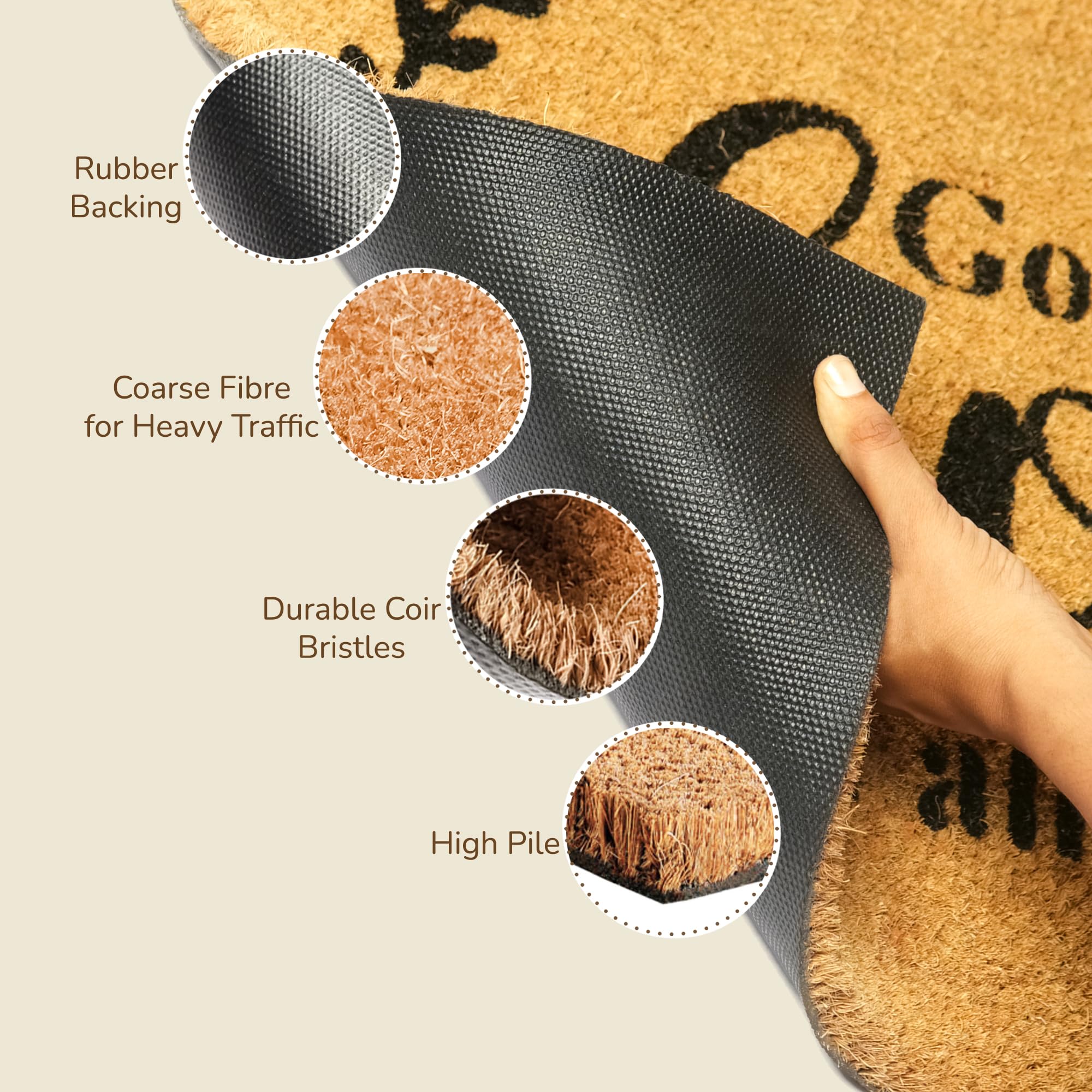 Eco Living Coco Coir Doormat with a welcoming home design