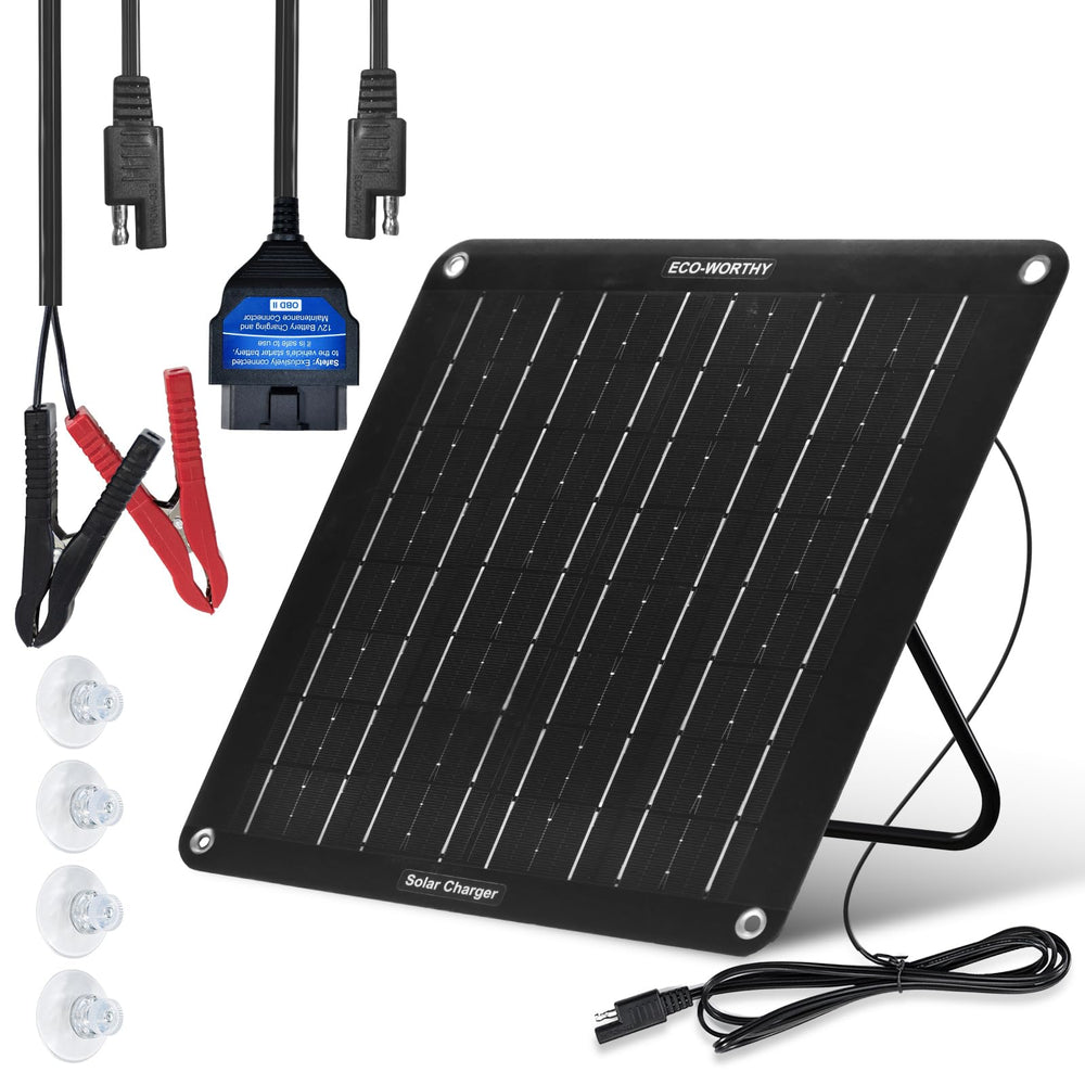 ECO-WORTHY 10W Solar Battery Charger front view