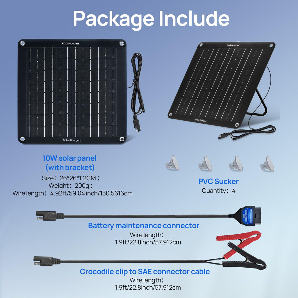 ECO-WORTHY 10W Solar Charger on outdoor setup