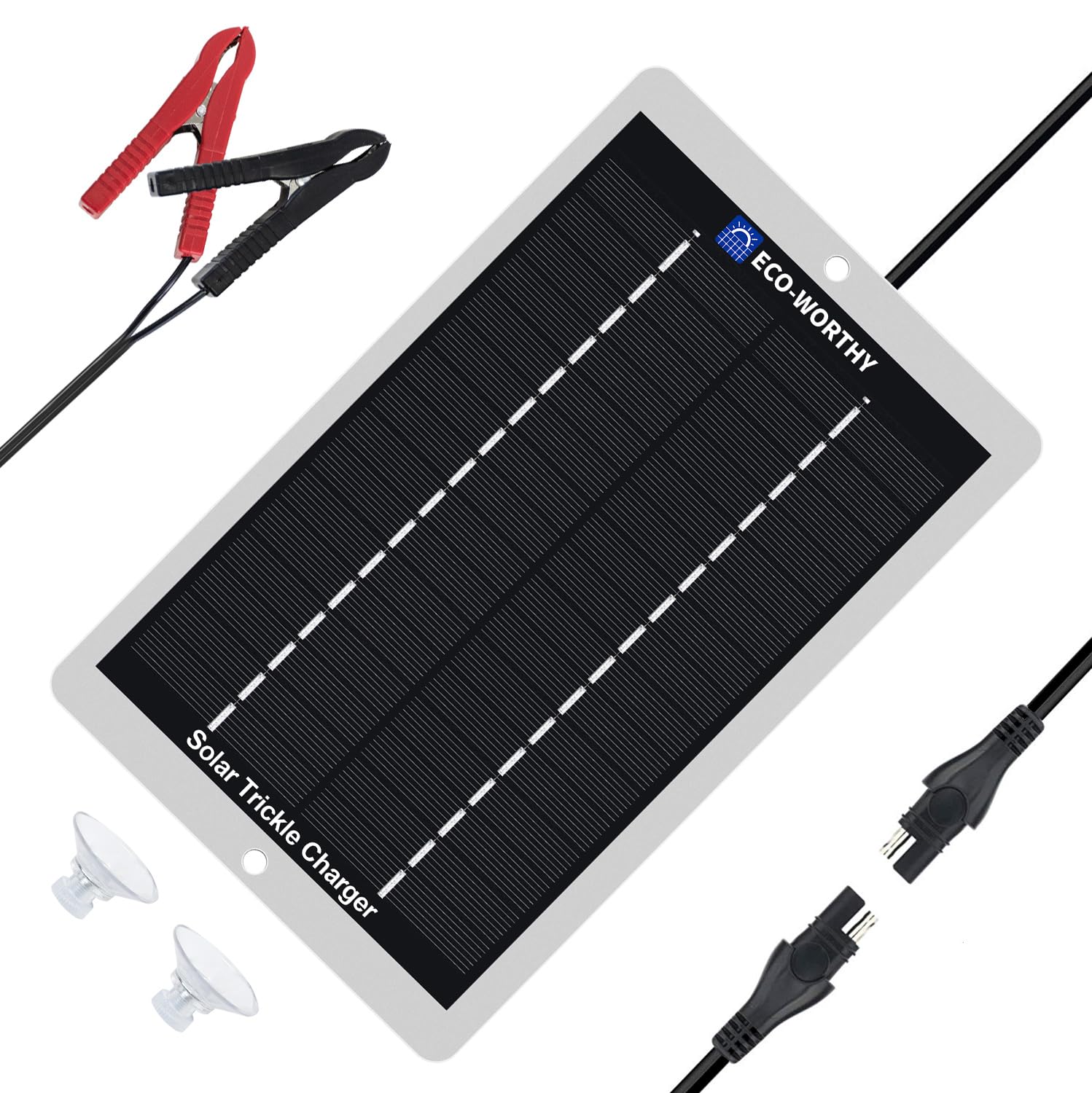 ECO-WORTHY 2.5W solar car battery charger front view
