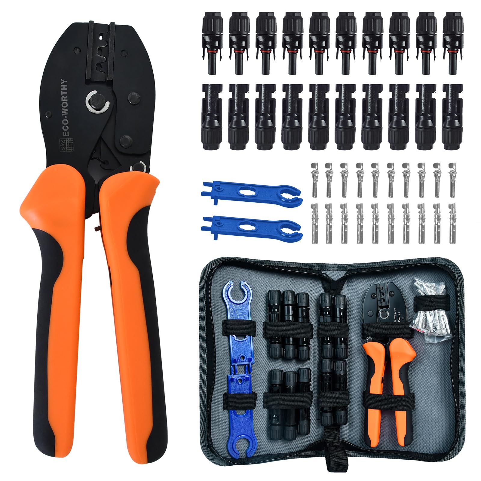ECO-WORTHY Solar Crimper Tool Kit 13PCS with connectors and spanner
