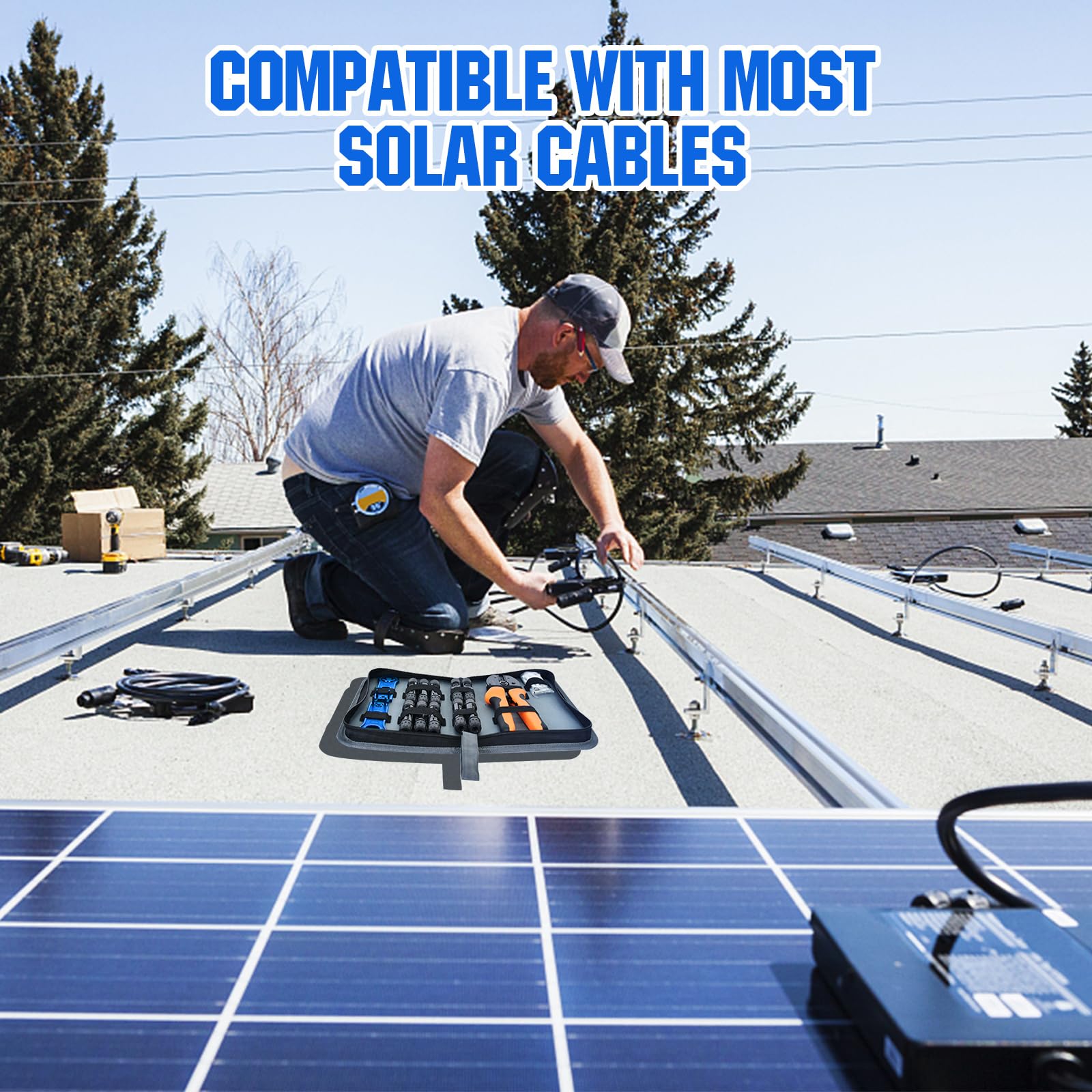 ECO-WORTHY Solar Crimper Tool Kit full view with all components