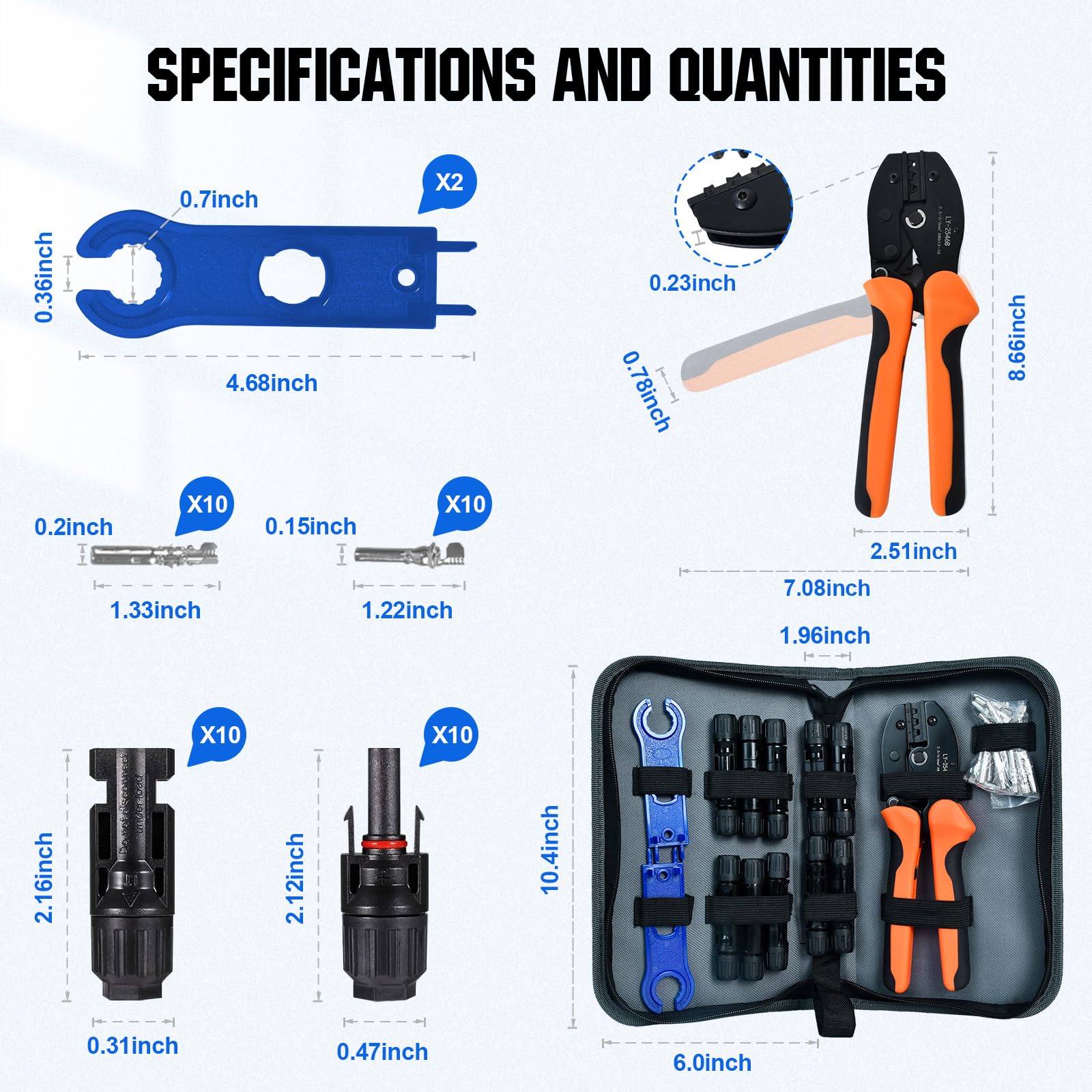 ECO-WORTHY solar crimper tool kit zipper case