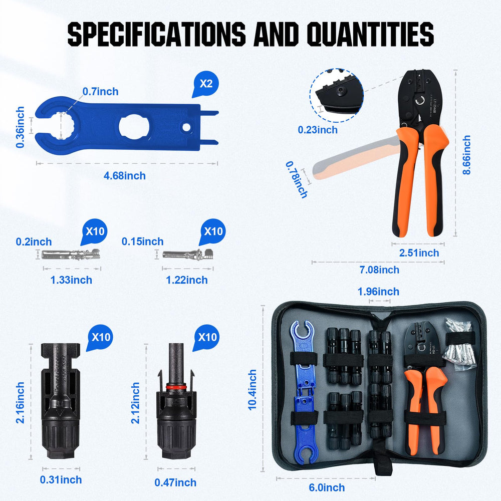 ECO-WORTHY solar crimper tool kit zipper case