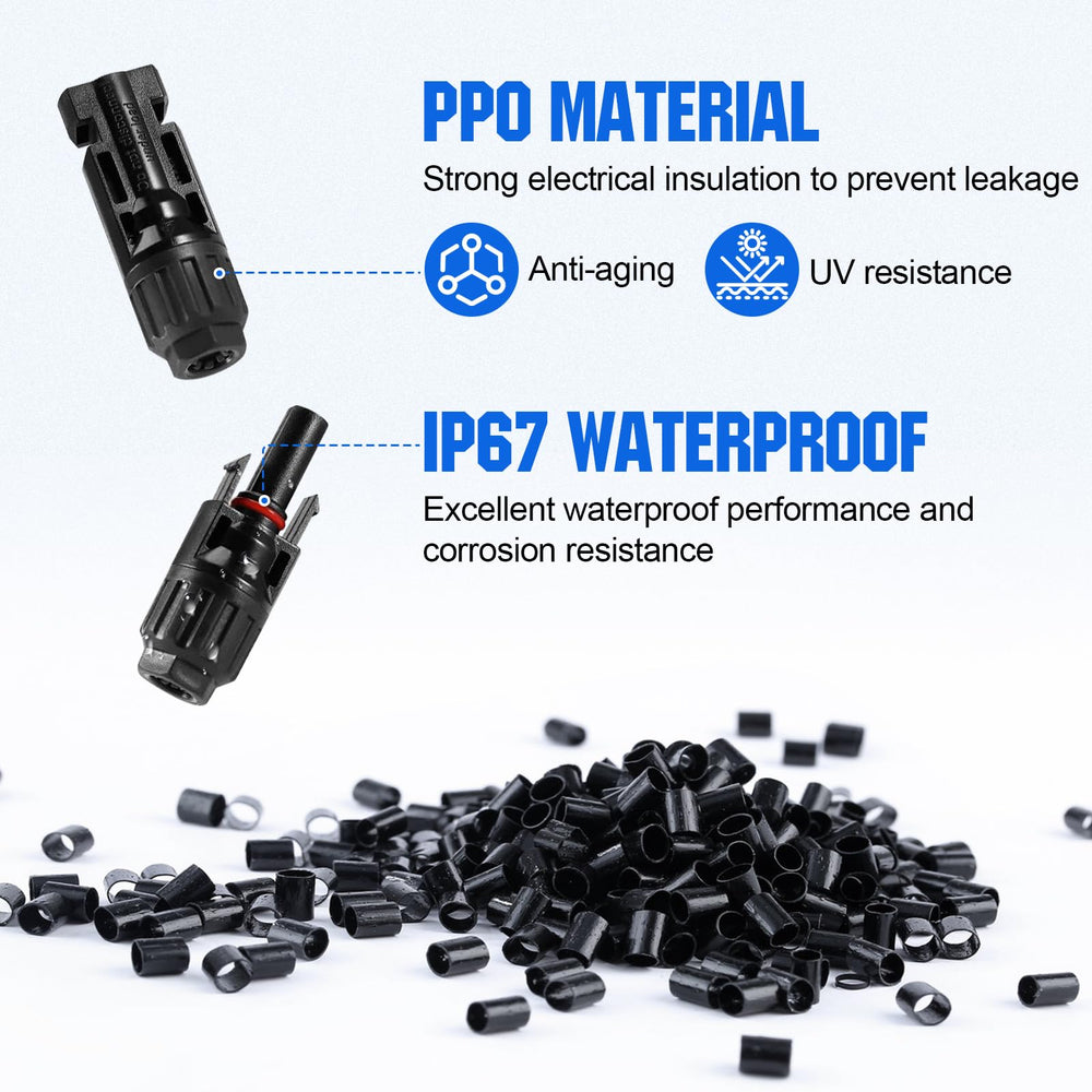 ECO-WORTHY solar panel connectors laid out