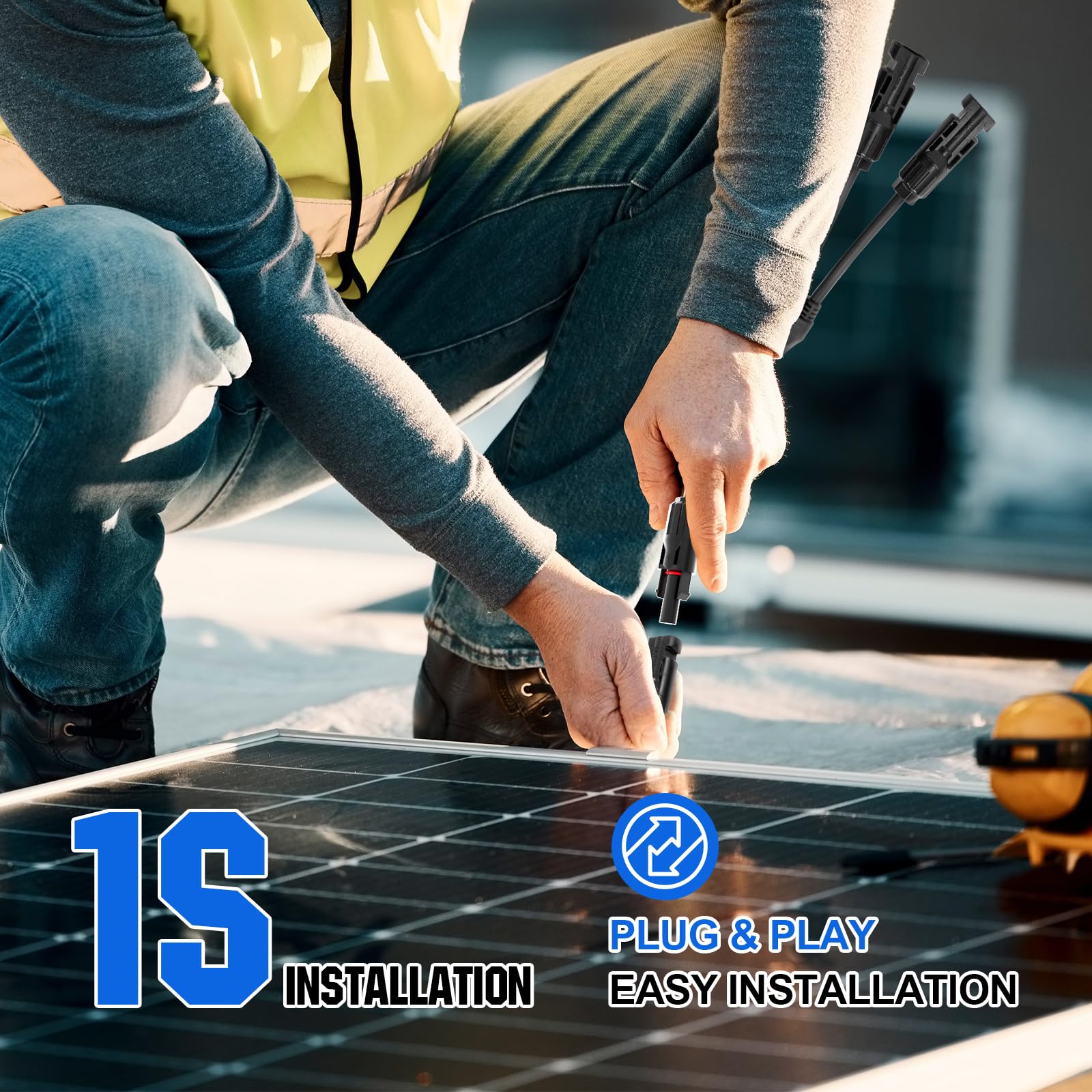 ECO-WORTHY Solar Y Connector Kit dimensions and packaging