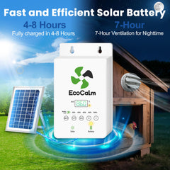 ecoCalm Solar Powered Fan side view showcasing the design