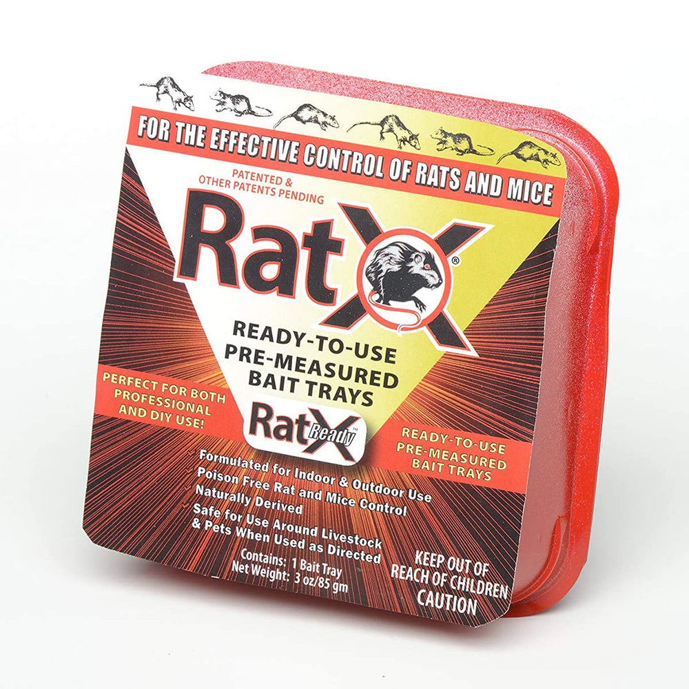 ECOCLEAR PRODUCTS RatX Ready Tray showing pre-measured pellets