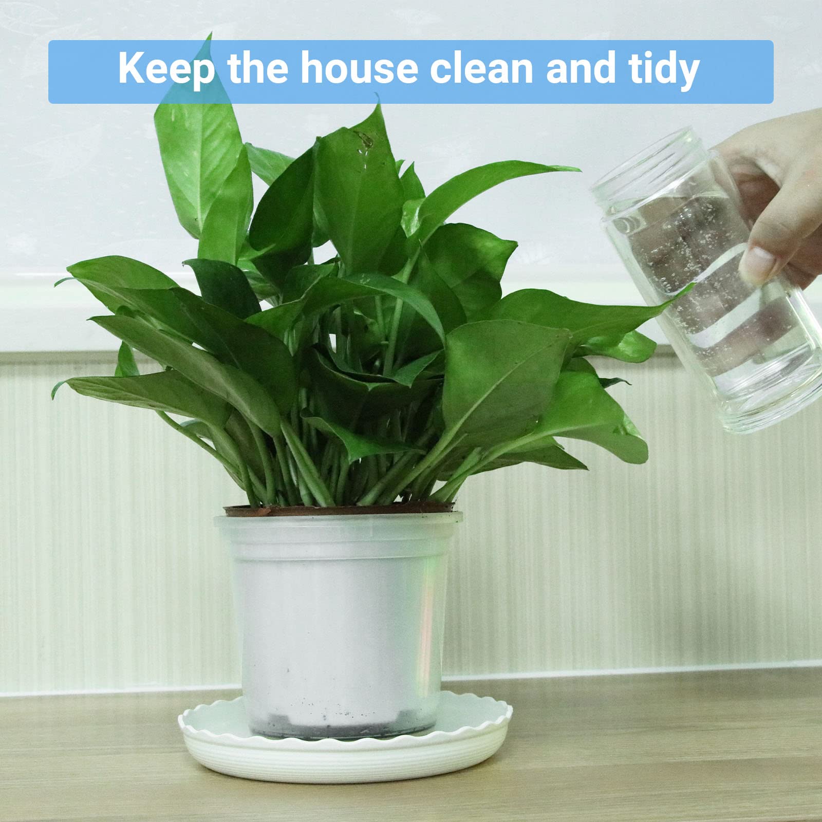ECOESPTI 5 Inch Plant Saucer stack of 7 trays