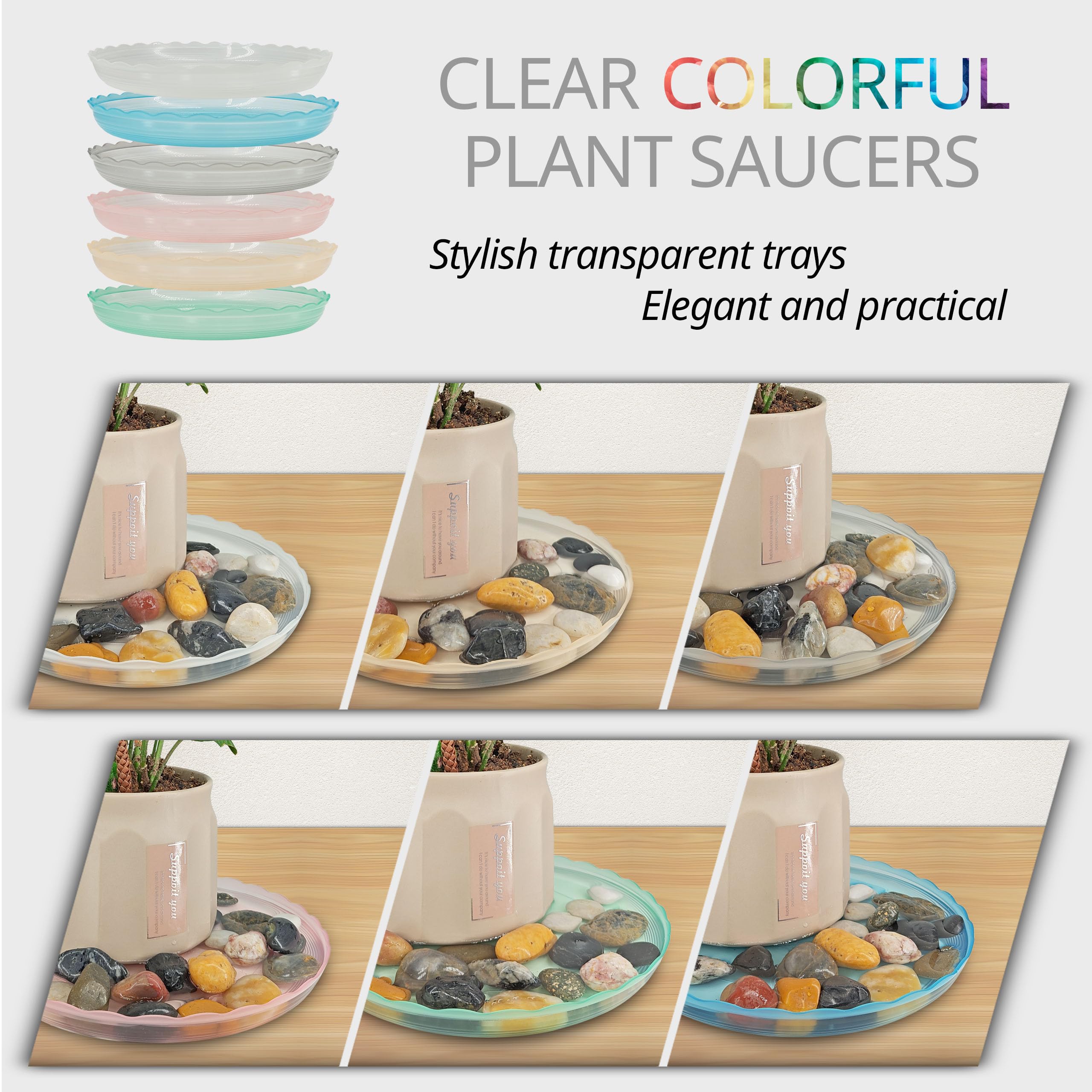 ECOESPTI packaging for Clear Plant Saucer Set