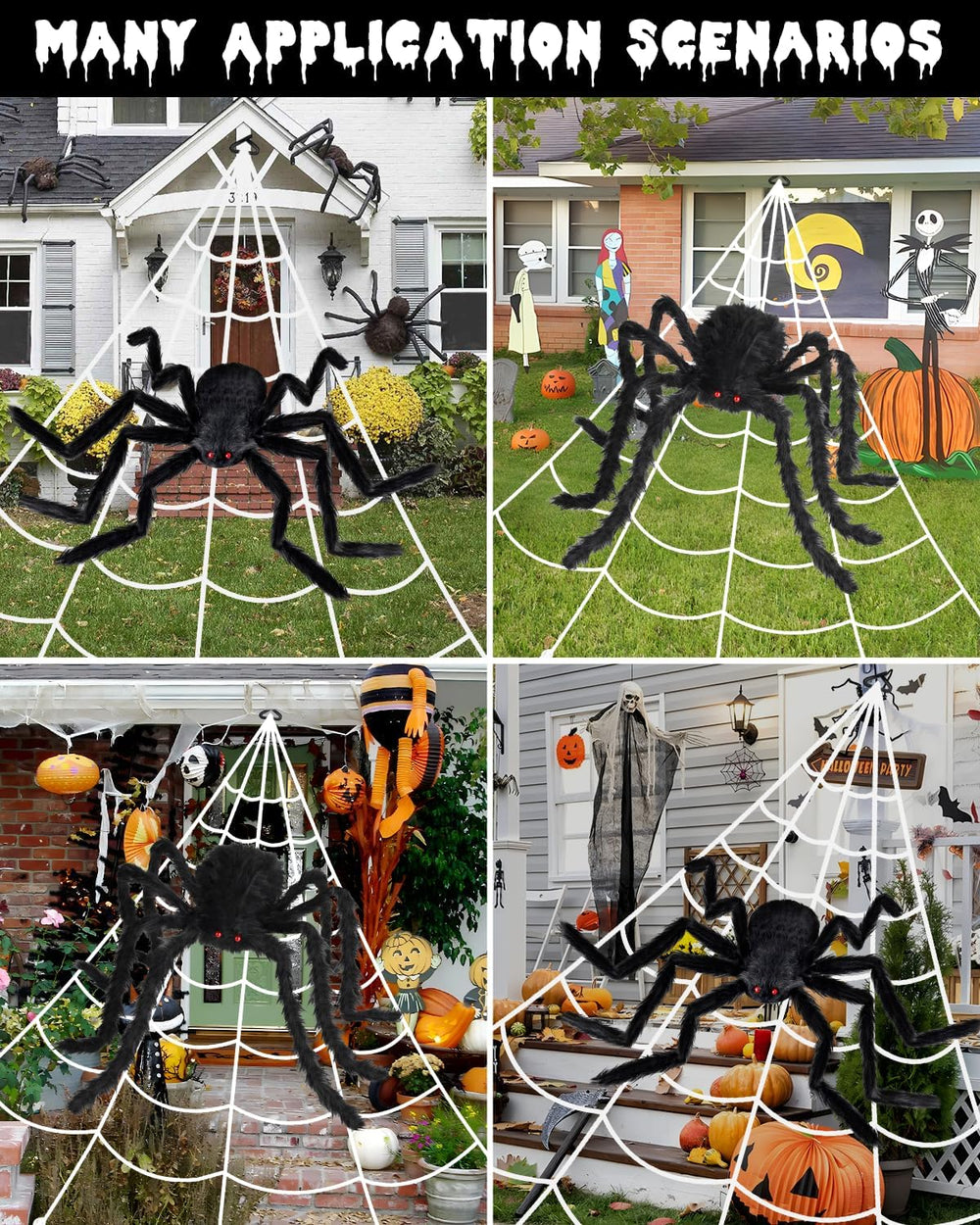 ECOHDT Spider Web with purple LED lights displayed outdoors