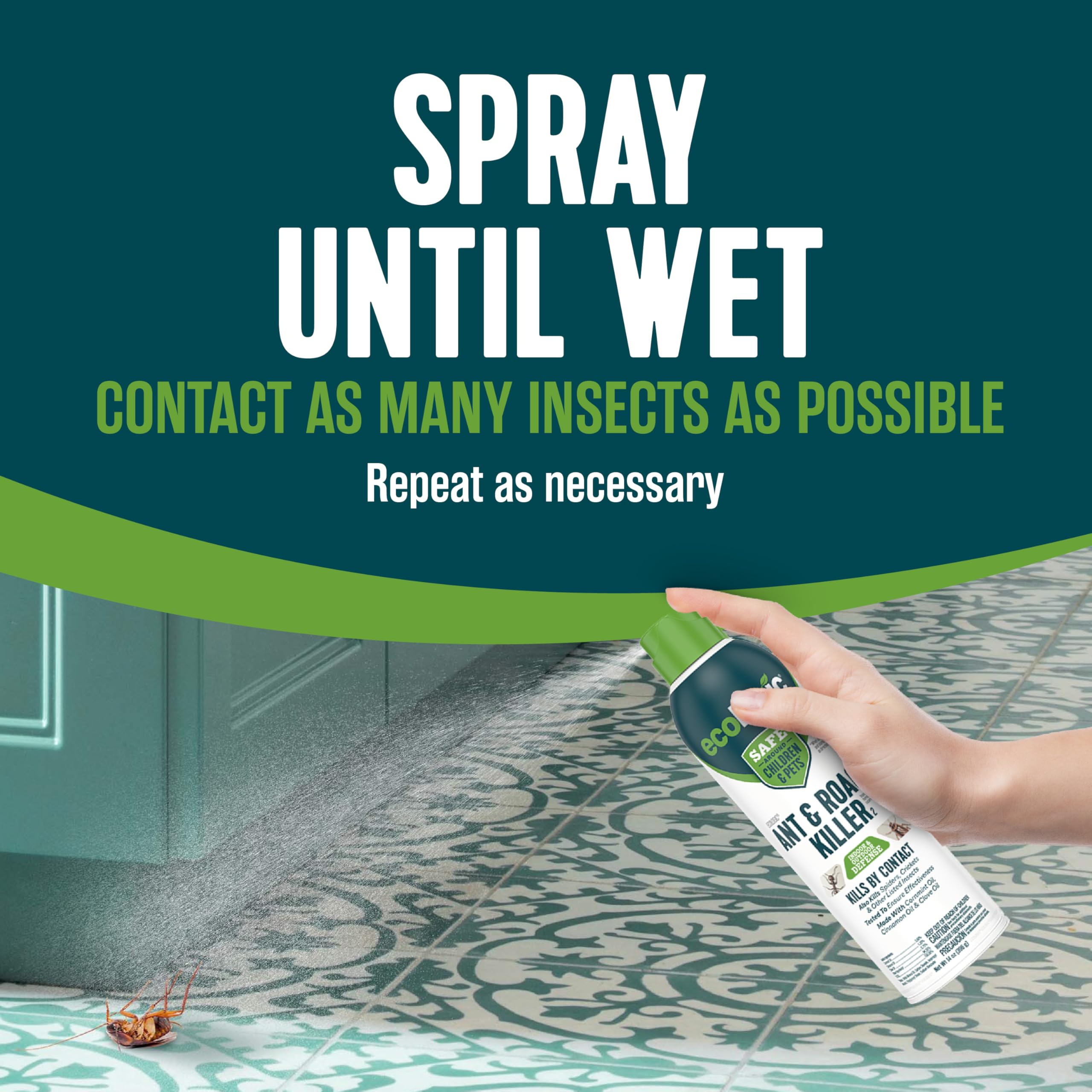 EcoLogic Ant & Roach Killer ingredients list on the back