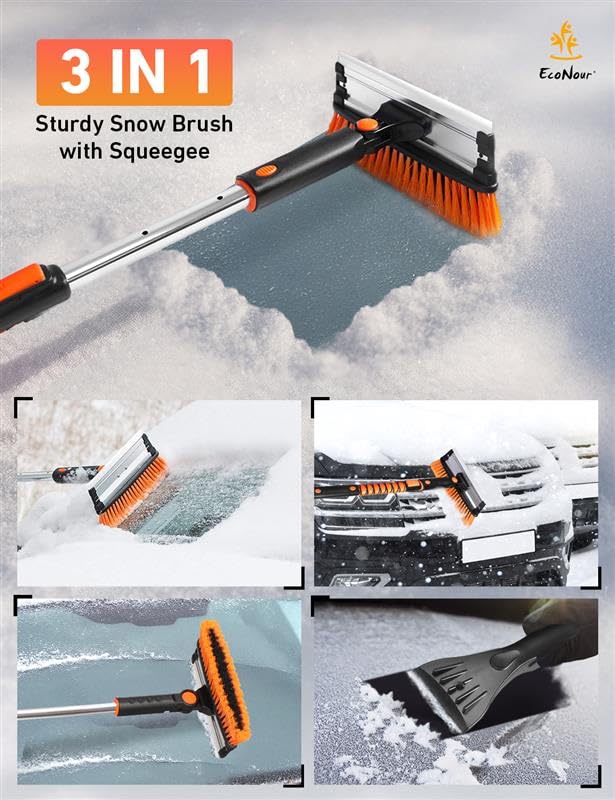 EcoNour snow brush showing the detachable ice scraper