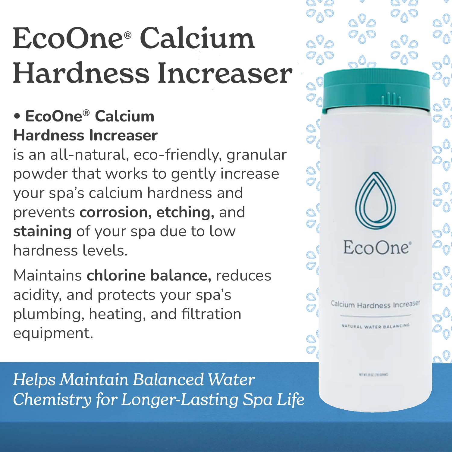 ecoone Calcium Hardness Increaser packaging with ingredients