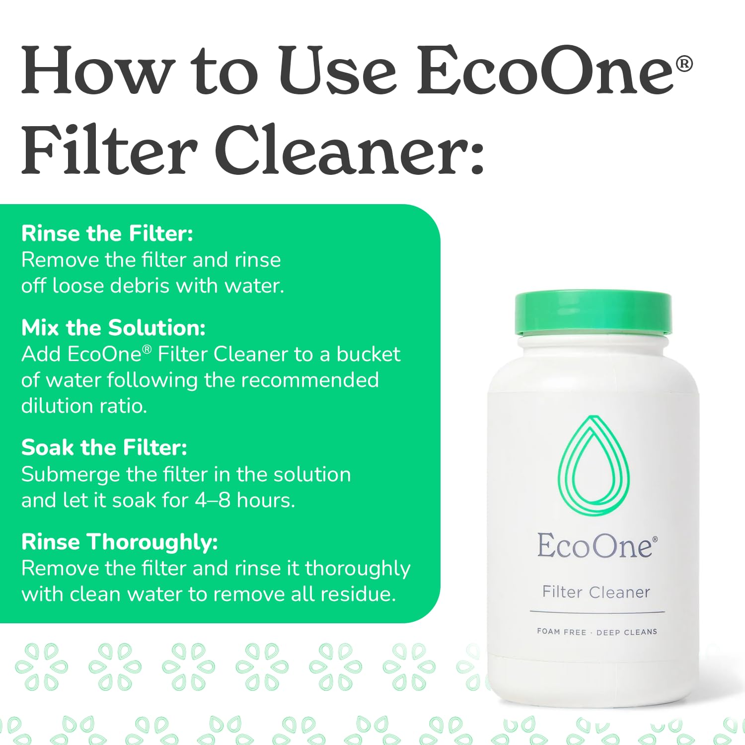 ecoone Filter Cleaner 8 Oz with measuring cap