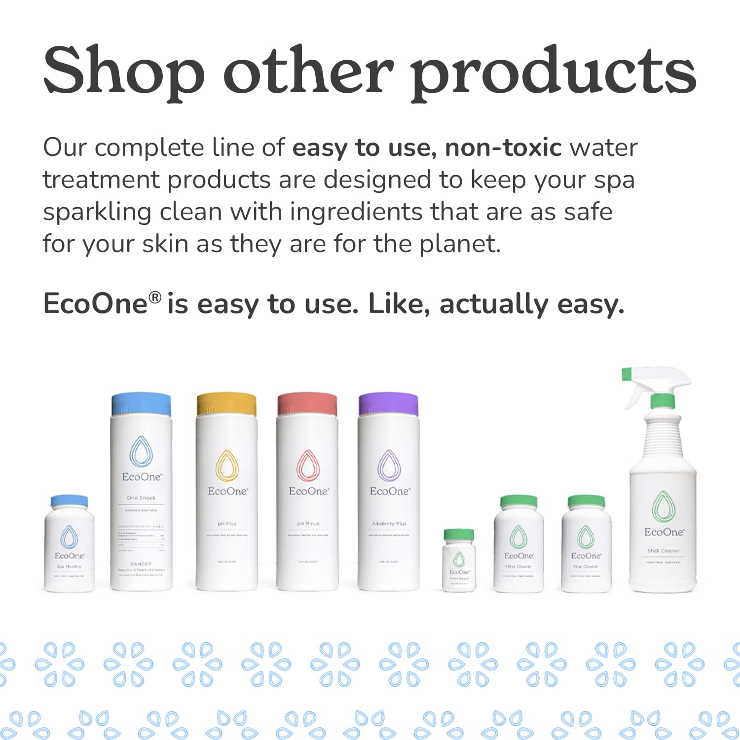 ecoone product lineup including Calcium Hardness Increaser