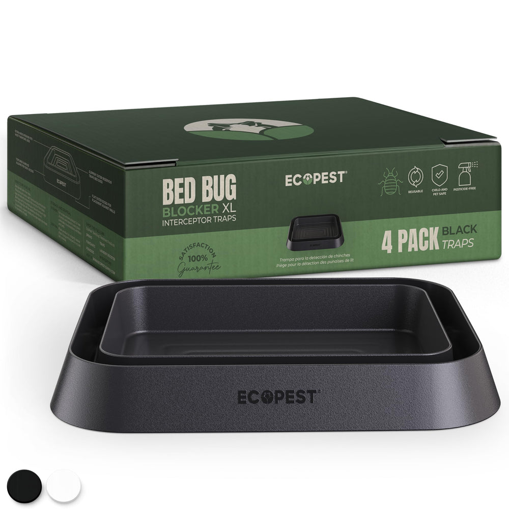 ECOPEST Bed Bug Blocker XL Interceptor Trap front view, black
