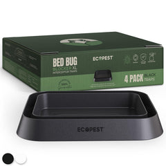 ECOPEST Bed Bug Blocker XL Interceptor Trap front view, black