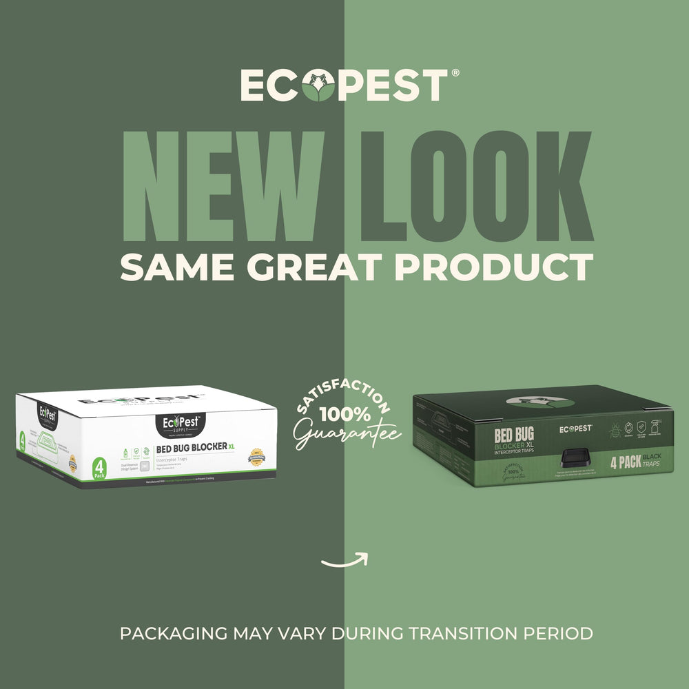 ECOPEST Bed Bug Blocker XL Interceptor Trap with bed post in background