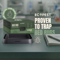 ECOPEST Bed Bug Blocker XL Trap placed under furniture leg