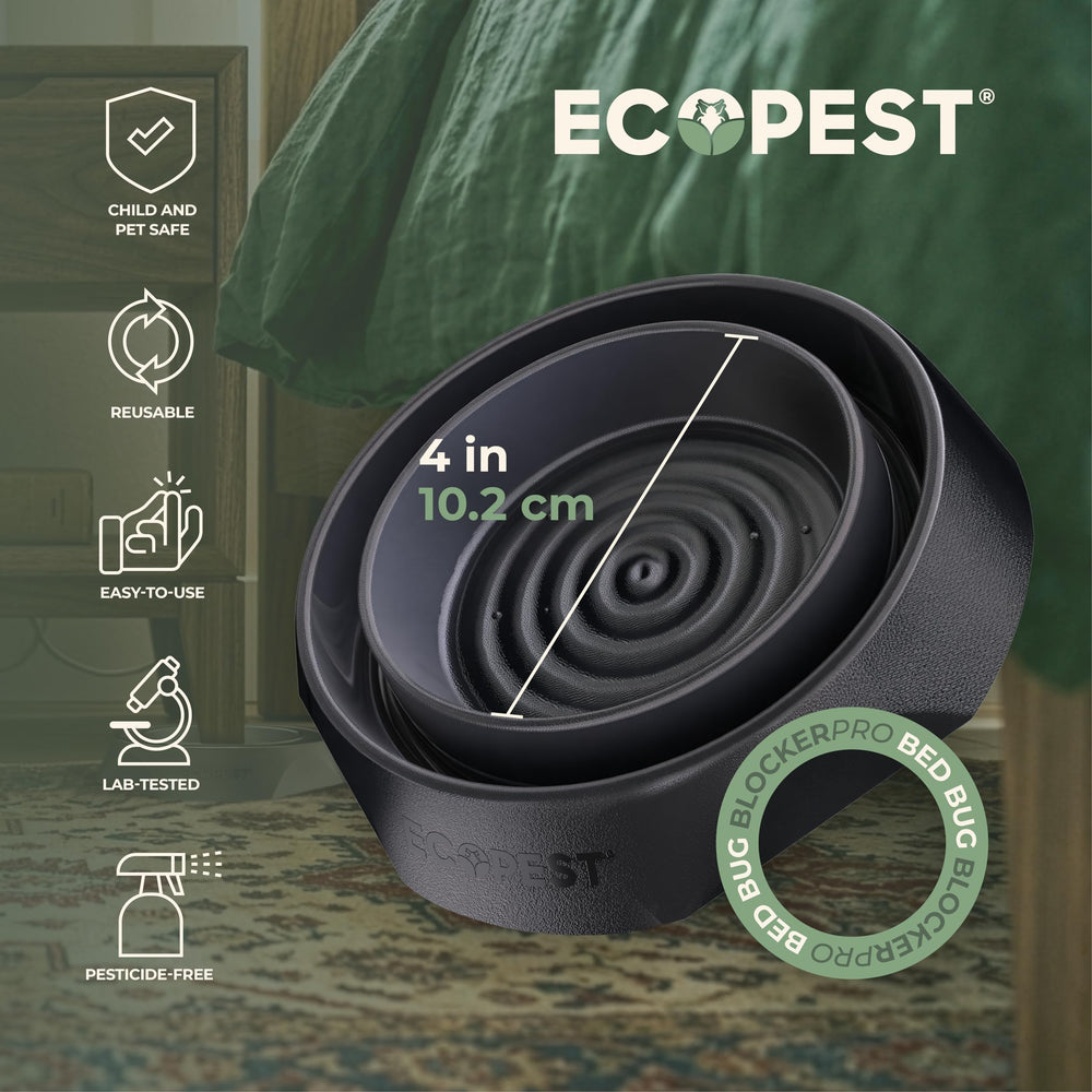 ECOPEST Bed Bug Interceptor trap positioned under furniture