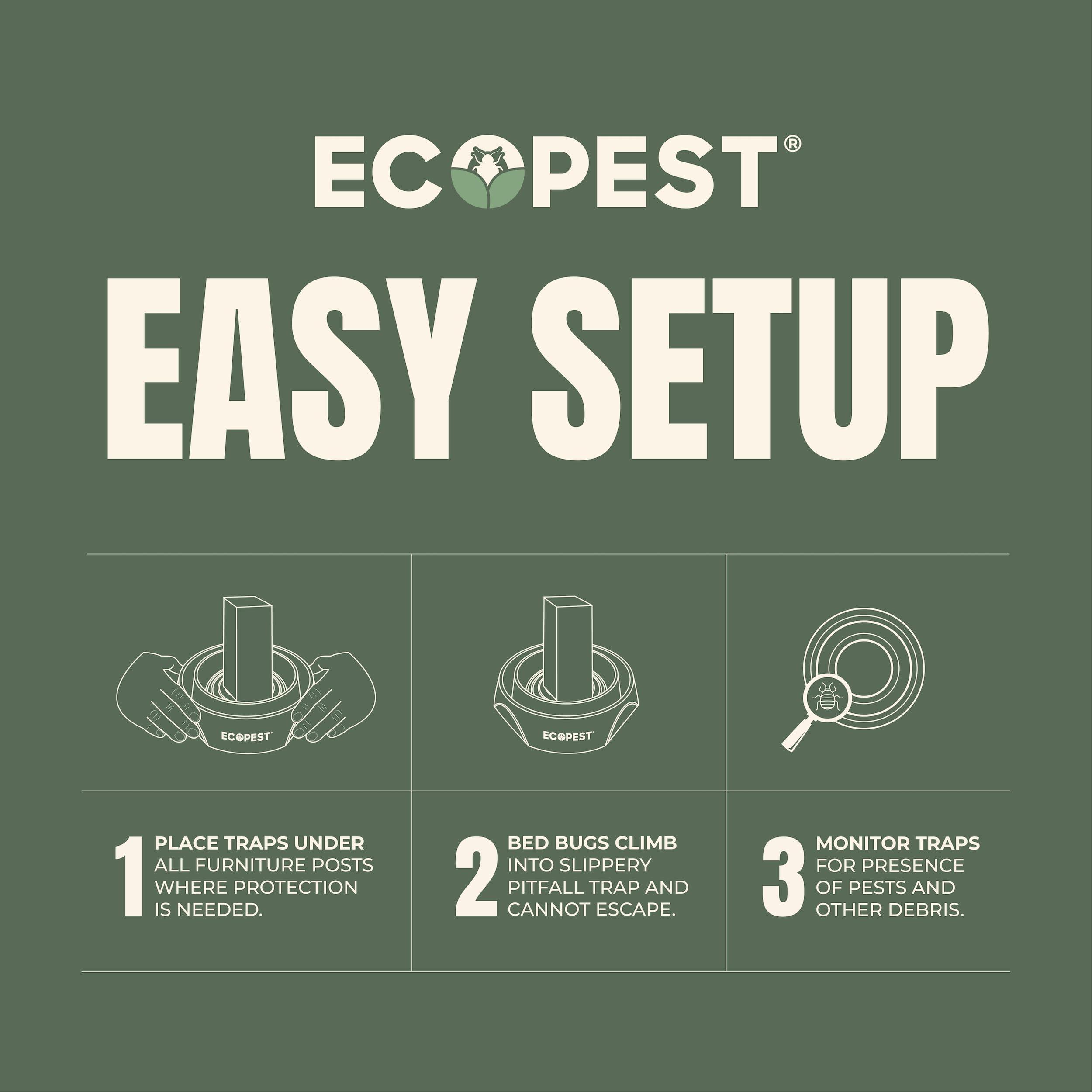 ECOPEST Bed Bug Interceptors in packaging