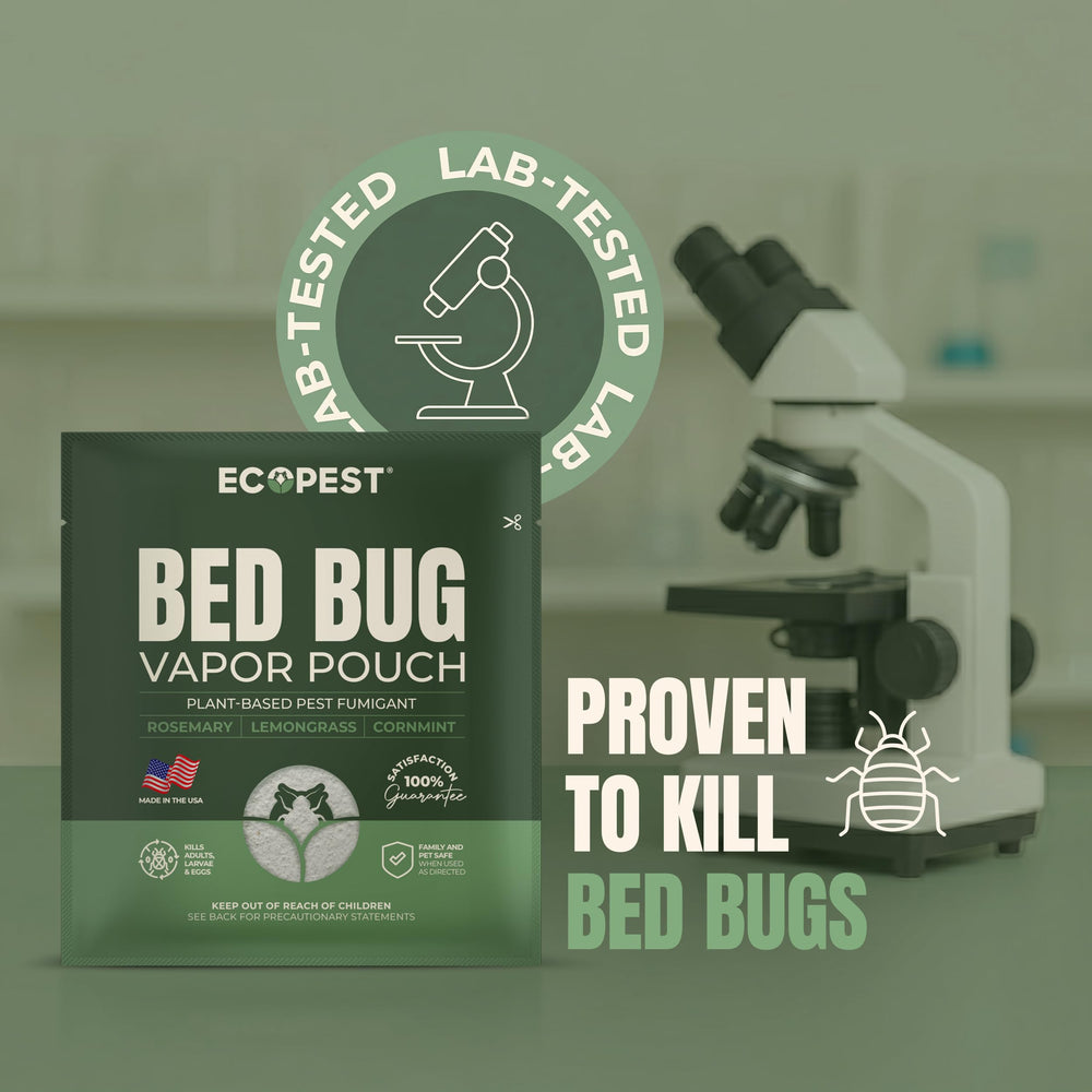 ECOPEST Bed Bug Vapor Pouch in use with luggage
