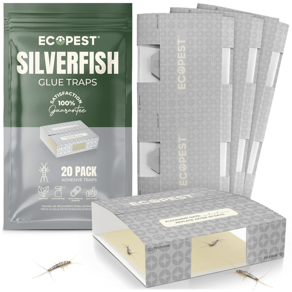 ECOPEST Silverfish Trap 20 Pack gray adhesive traps