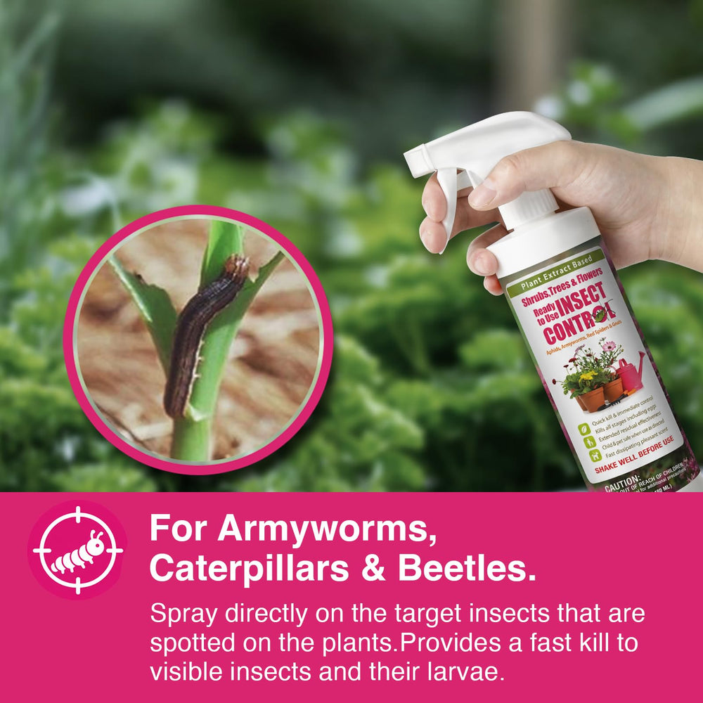 EcoVenger Garden Insect Control 16 oz bottle standing on a garden table