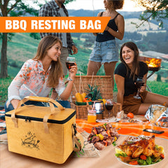 EddHomes BBQ Blanket Bag opened with meat inside
