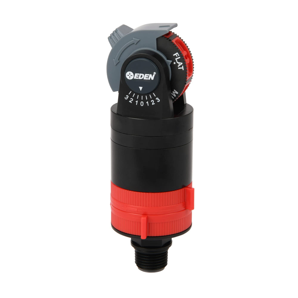 Eden 5-Pattern Rotary Sprinkler Head front view in red and black