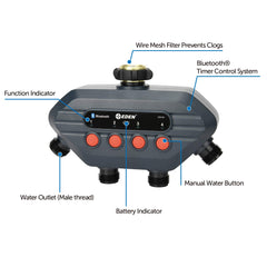 Eden 93443 Bluetooth Water Timer back view showing connection ports