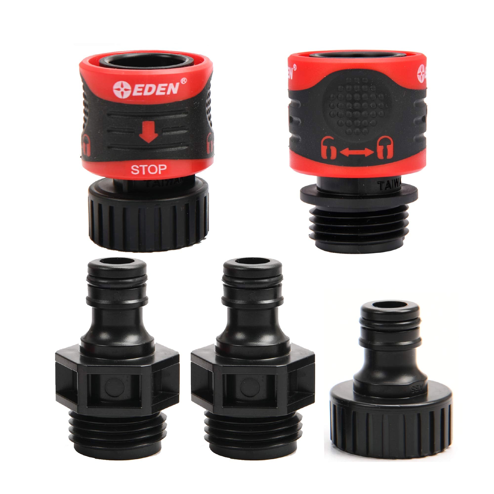Eden 95210 Premium Garden Hose Quick Connect Set front view