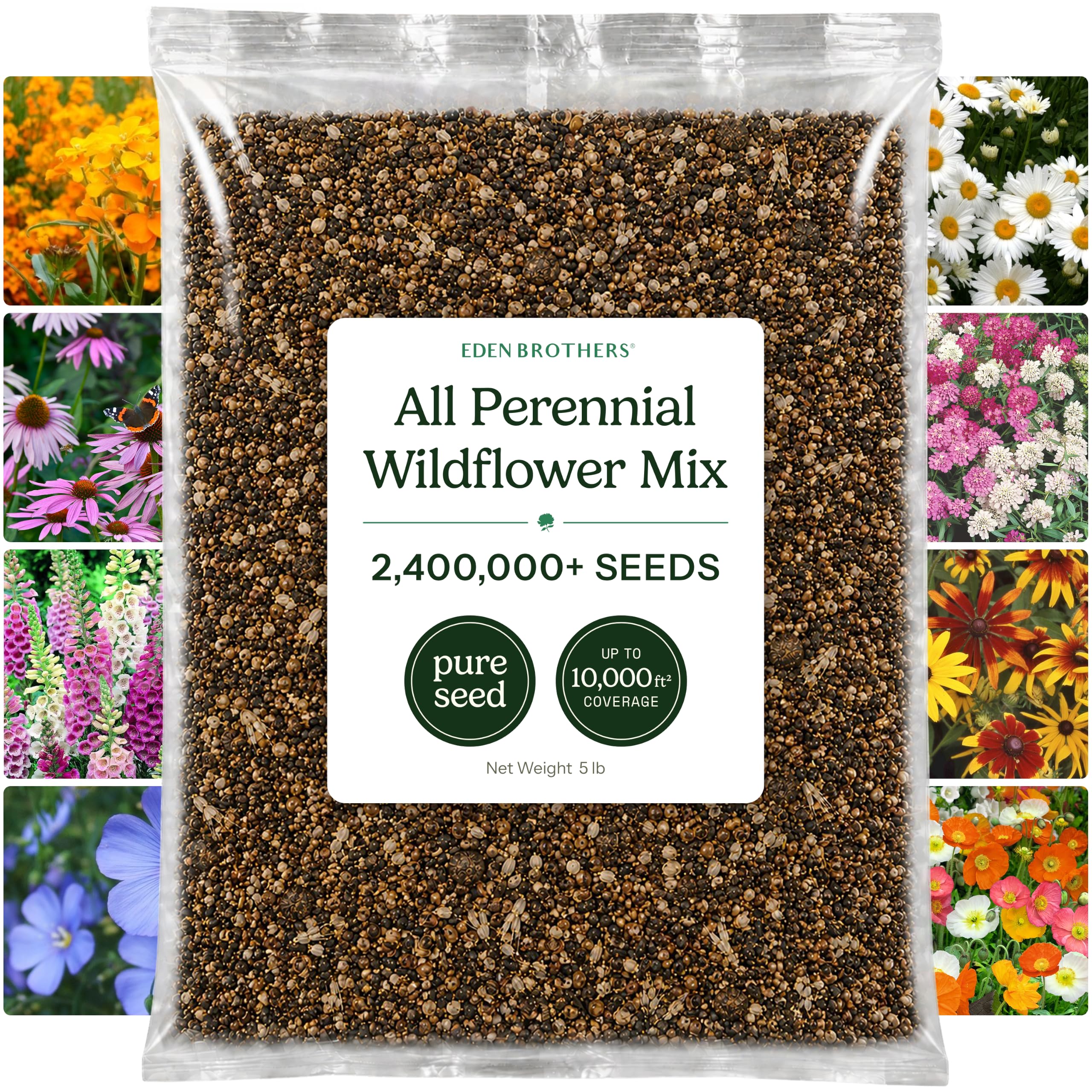 Eden Brothers Wildflower Mixed Seeds 5 lb front view