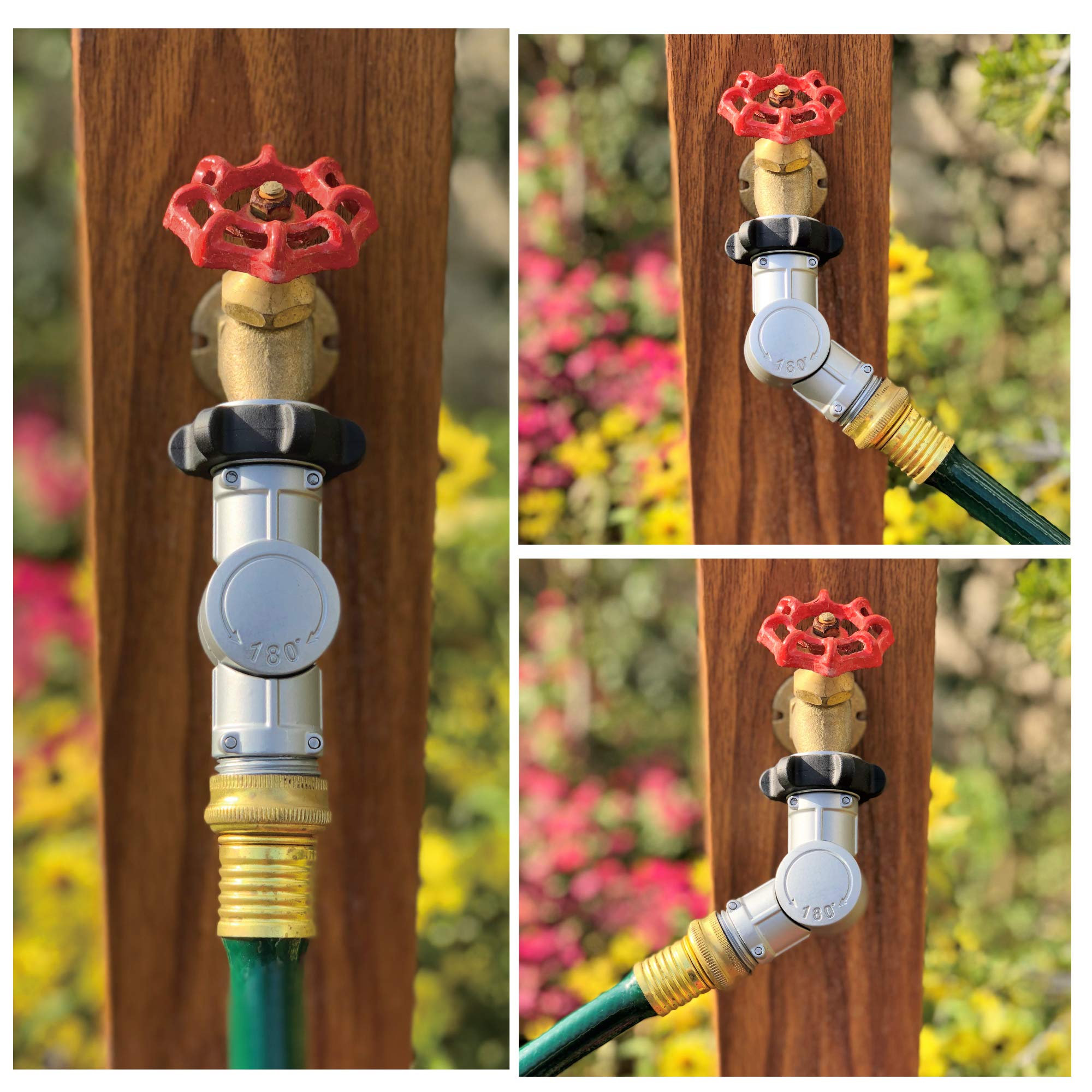 Eden connector with garden hose attached