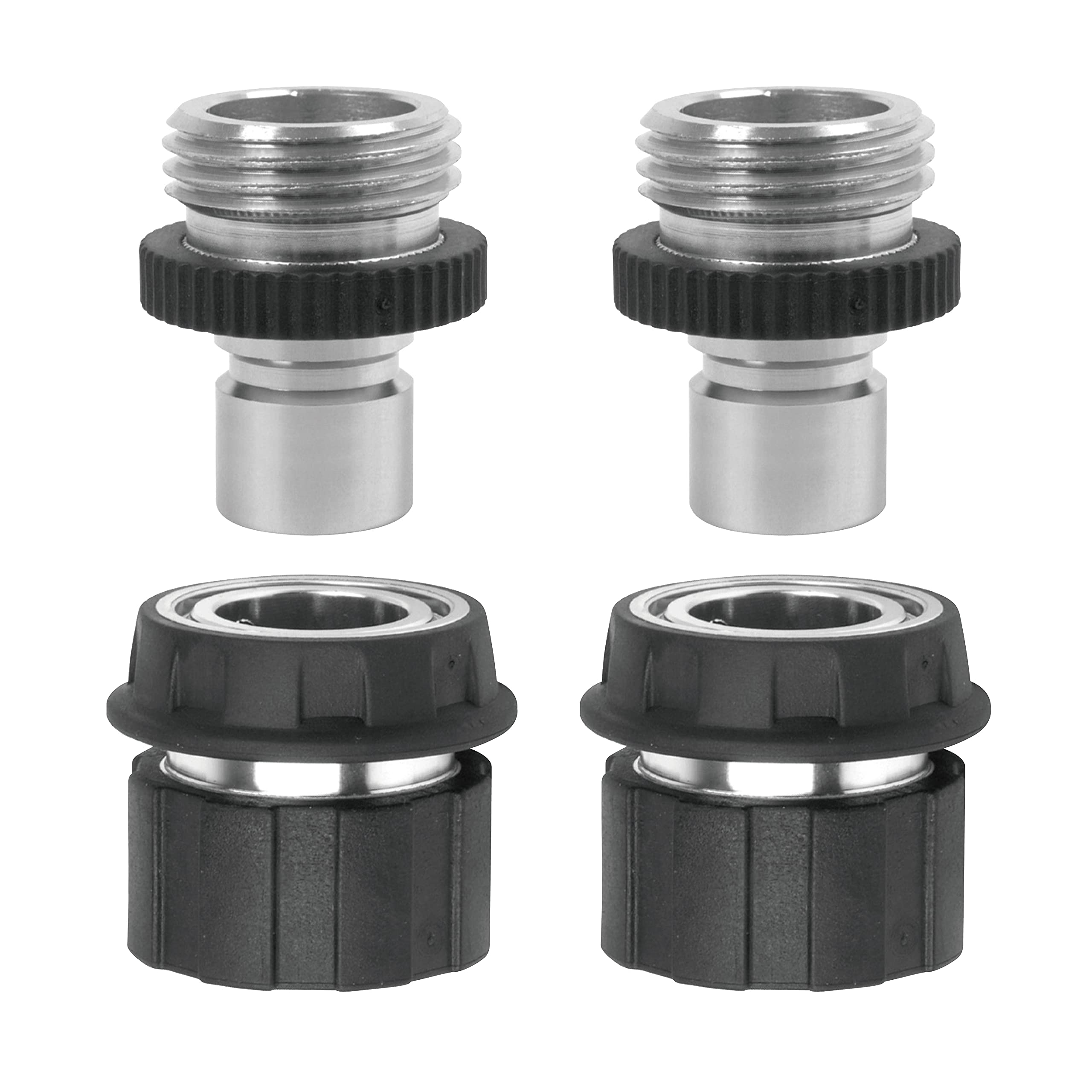 Eden Heavy Duty Metal Garden Hose Quick Connect Set, 2 pcs front view
