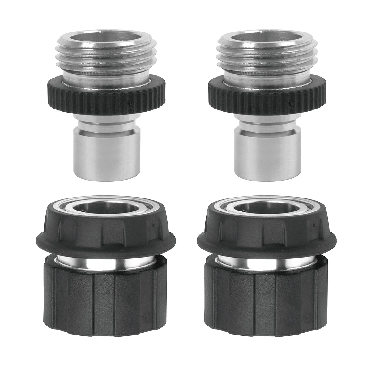 Eden Heavy Duty Metal Garden Hose Quick Connect Set, 2 pcs front view