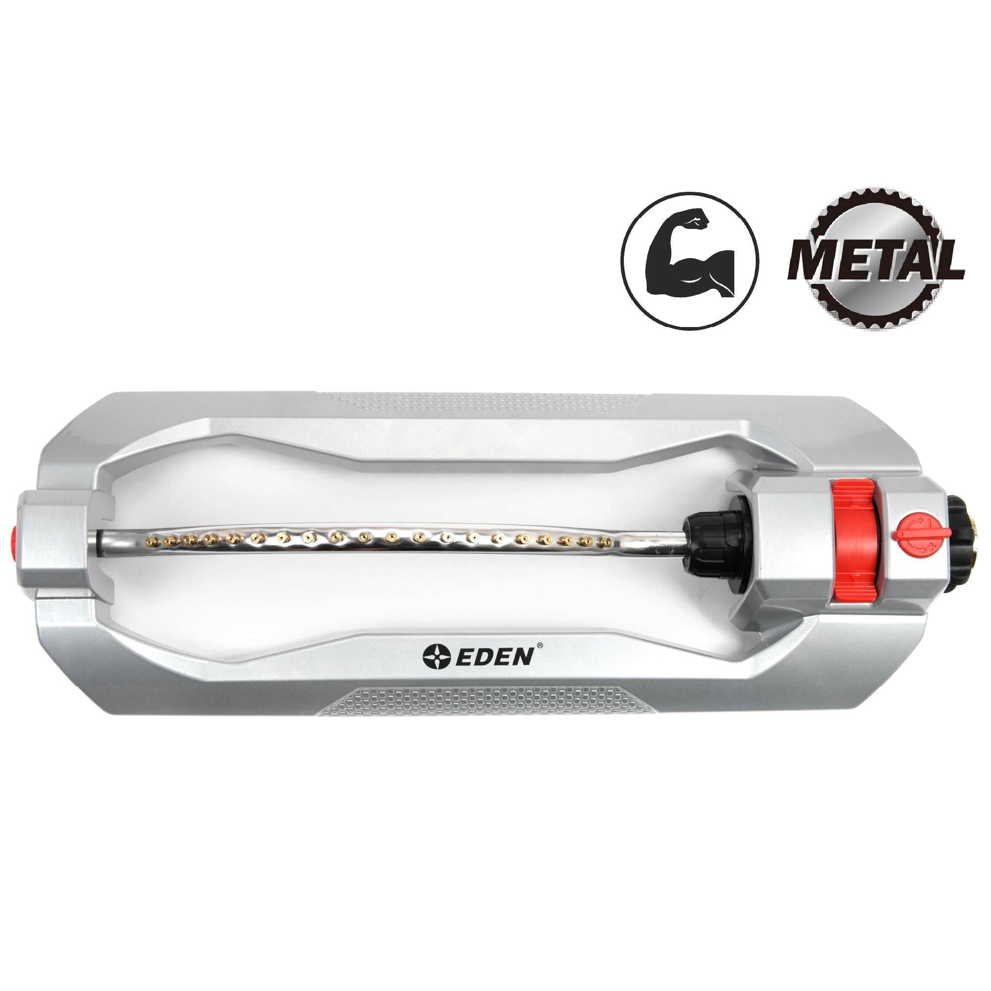 Eden Metal 2-Way Oscillating Sprinkler in garden setting