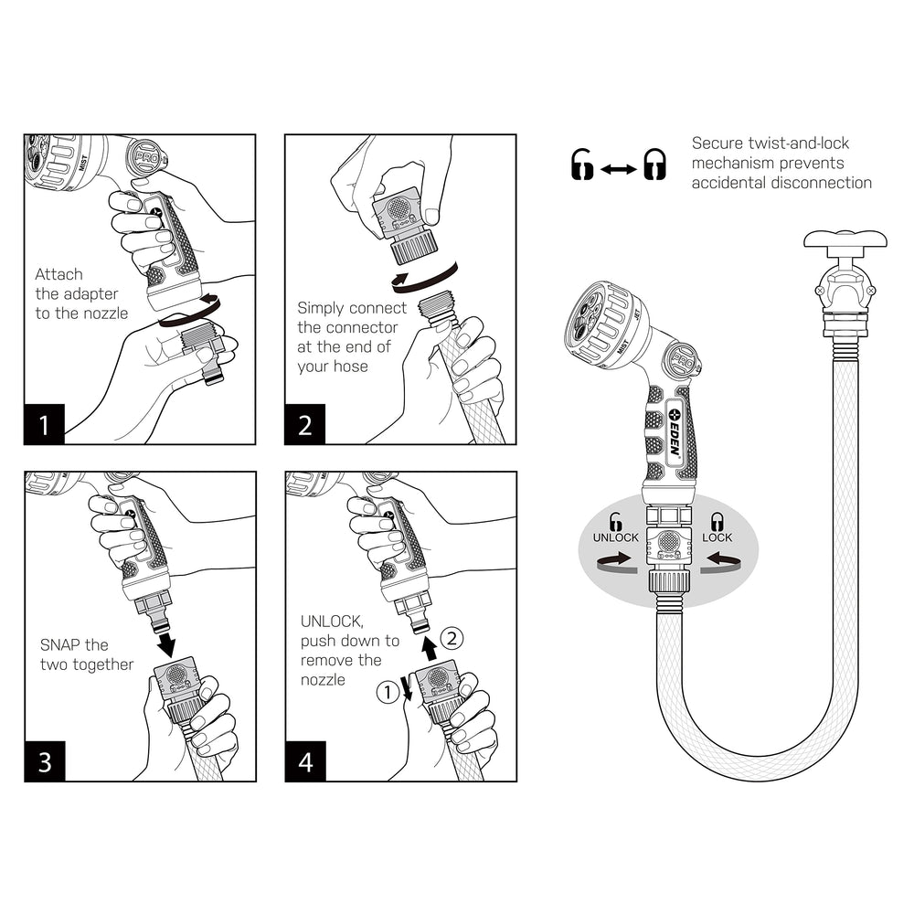 Eden Metal Hose Nozzle in packaging