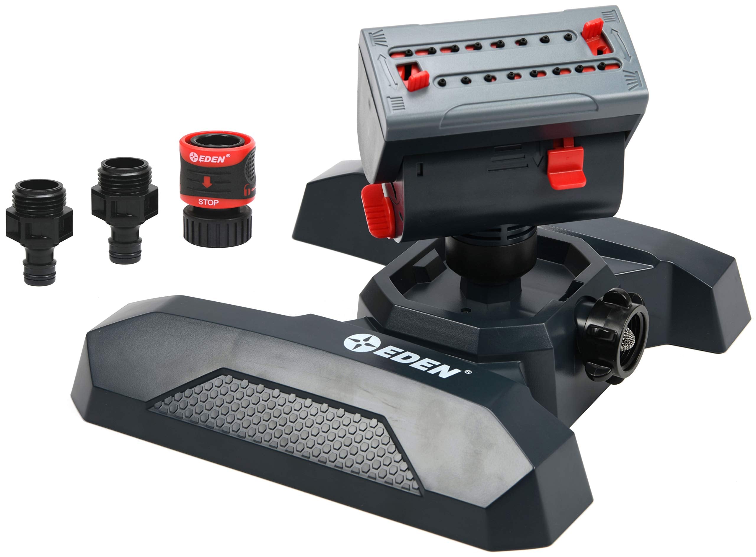 Eden Mini Turbo Oscillating Sprinkler front view with 16 nozzles