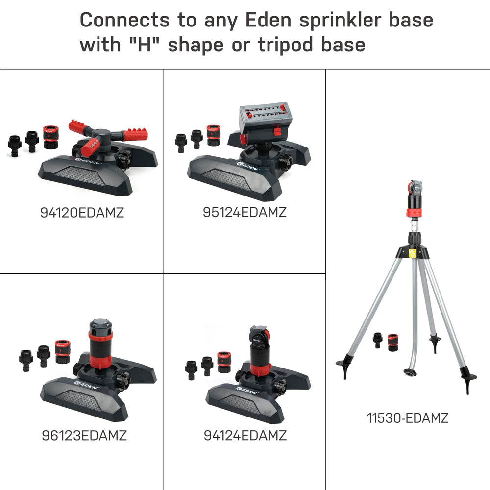 Eden Mini Turbo Oscillating Sprinkler Head in a garden setup