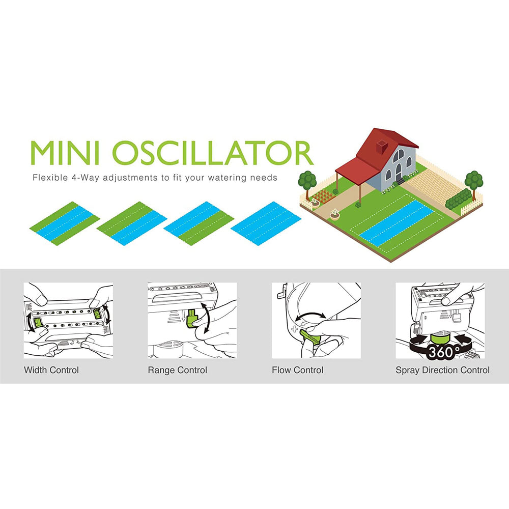 Eden Mini Turbo Oscillating Sprinkler Head with flow control dial