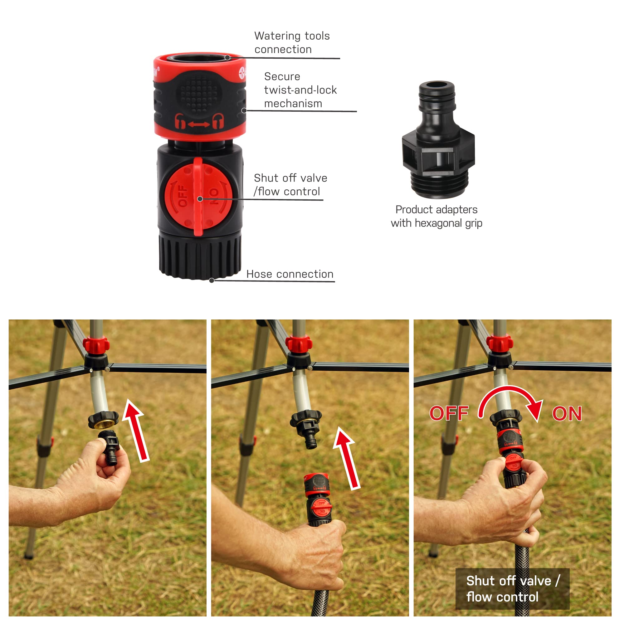 Eden PRO Heavy Duty Metal Tripod Sprinkler folded for storage