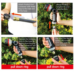 Eden quick connectors on a garden hose