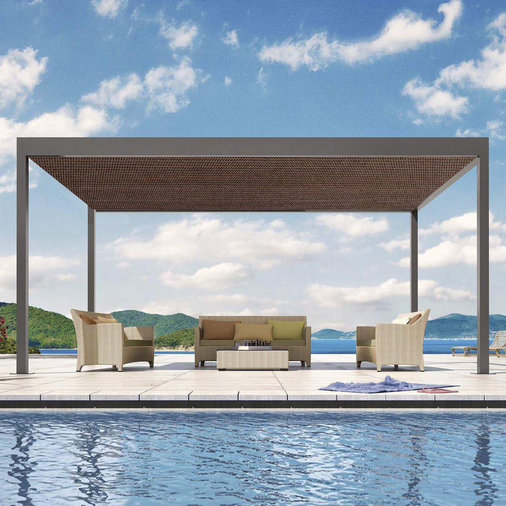 Eden's Decor shade sail in use at a poolside