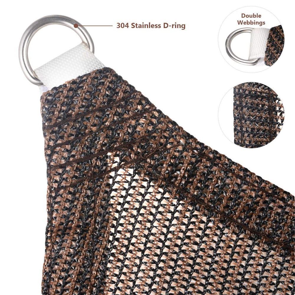 Eden's Decor shade sail with stainless steel D-ring close-up