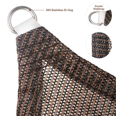 Eden's Decor shade sail with stainless steel D-ring close-up