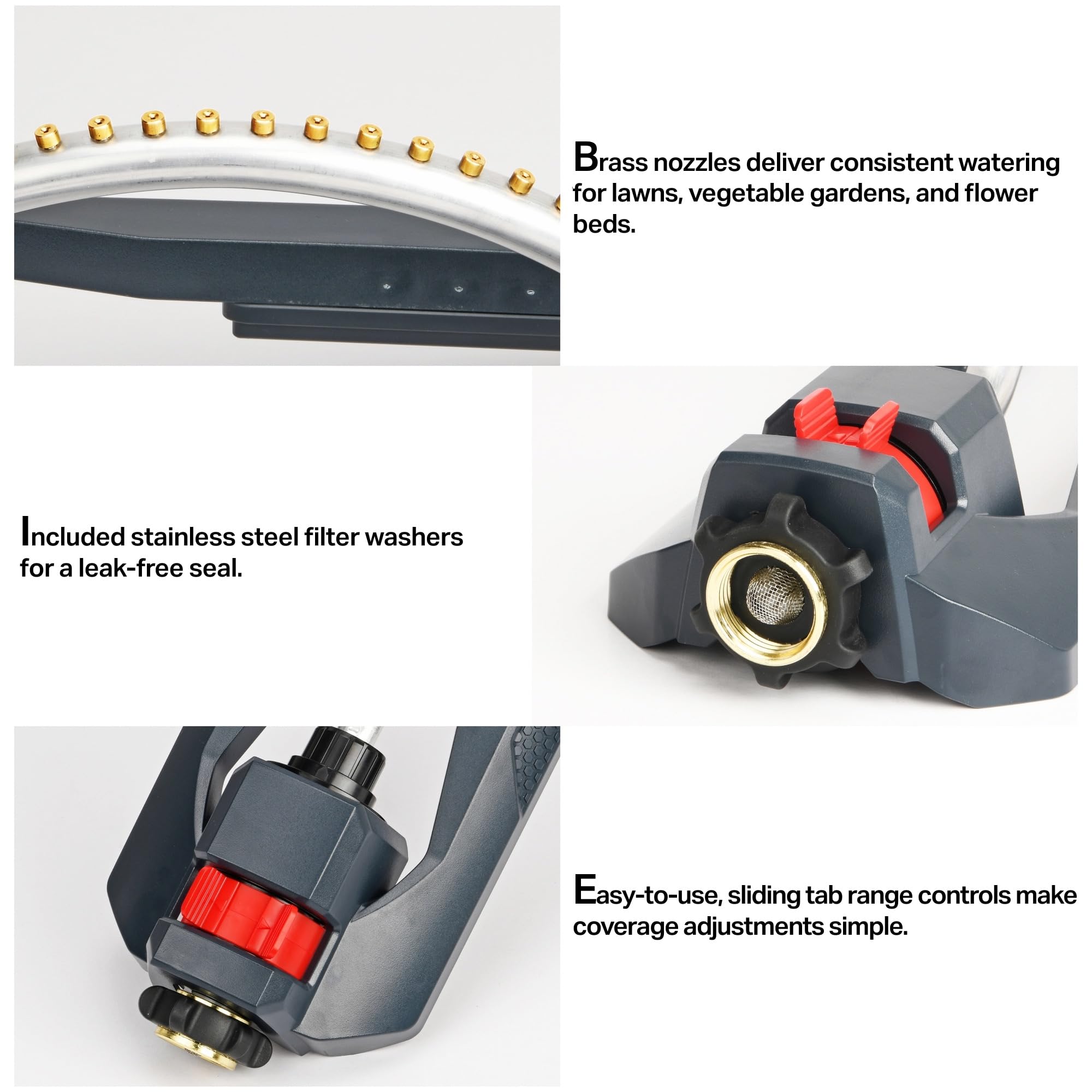 Eden Turbo Oscillating Sprinkler on a lawn watering plants